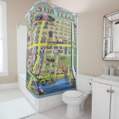 Downtown Austin Texas Cartoon Map Duschvorhang (Beispiel)