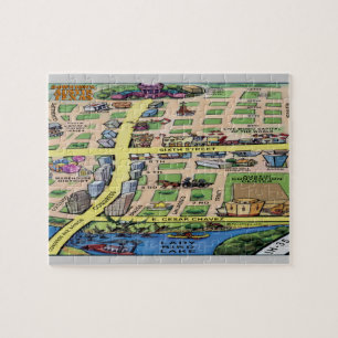 Downtown Austin Texas Cartoons Map Puzzle
