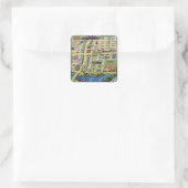 Downtown Austin Texas Cartoons Map Quadratischer Aufkleber (Tasche)