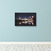 Downtown Austin Texas Night Skyline Fireworks Leinwanddruck (Insitu (Holzboden))