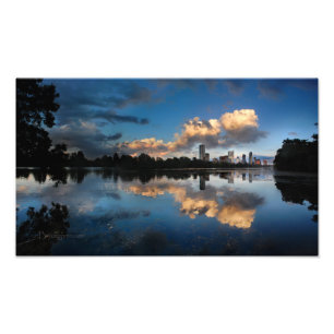 Downtown Austin Texas Skyline Sunset Ladybird Lake Fotodruck