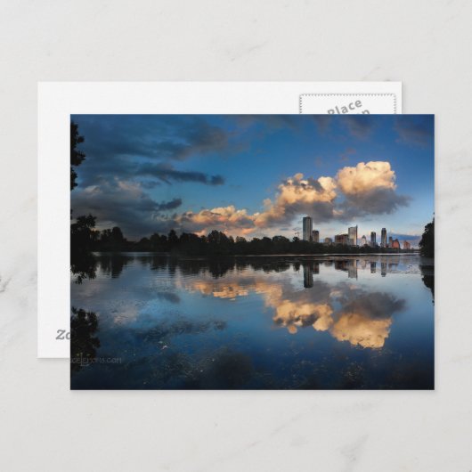Downtown Austin Texas Skyline Sunset Ladybird Lake Postkarte (Vorne/Hinten)