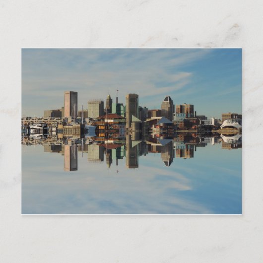 Downtown Baltimore Maryland Skyline Reflection Postkarte (Vorderseite)