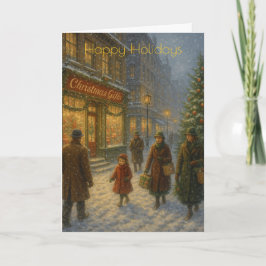 Downtown Big City Christmas Custom Christmas Card Karte