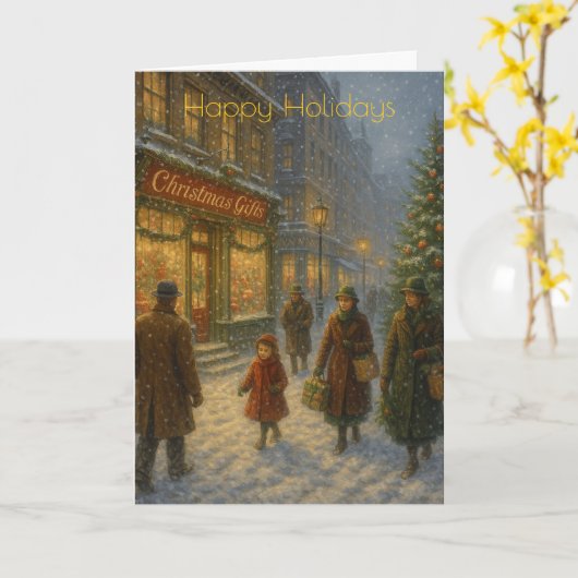 Downtown Big City Christmas Custom Christmas Card Karte (Gelbe Blume)