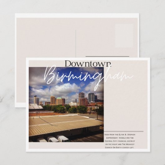 Downtown Birmingham Postkarte (Vorne/Hinten)