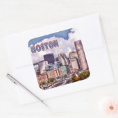 Downtown Boston Dynamic Lighting TEXT Boston Quadratischer Aufkleber (Umschlag)