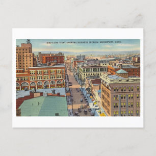 Downtown Bridgeport, Connecticut, Vintage Travel Postkarte
