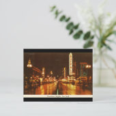 Downtown Buffalo NY am Abend Vintag Postkarte (Stehend Vorderseite)