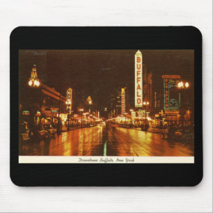 Downtown Buffalo NY bei Nacht Vintage Mousepad