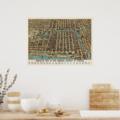 Downtown Chicago, 1898 (Poole Bros) BigMapBlog.com Poster (Küche)