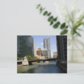 Downtown Chicago am Fluss Postkarte (Stehend Vorderseite)