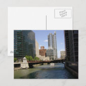Downtown Chicago am Fluss Postkarte (Vorne/Hinten)