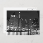 Downtown Chicago Black und White Postkarte (Vorne/Hinten)