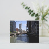 Downtown Chicago by River Postkarte (Stehend Vorderseite)