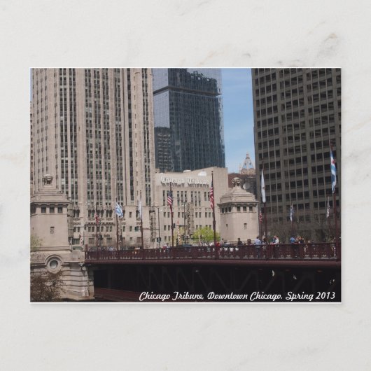 Downtown Chicago, Chicago Tribune Postkarte (Vorderseite)