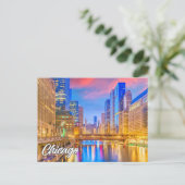 Downtown Chicago, Illinois, USA Postkarte (Stehend Vorderseite)