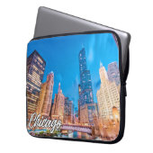 Downtown Chicago, Illinois, Vereinigte Staaten Laptopschutzhülle (Vorderseite Links)