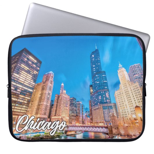 Downtown Chicago, Illinois, Vereinigte Staaten Laptopschutzhülle (Vorderseite)