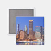 Downtown Chicago mit Wolkenkratzern einschließlich Magnet (Vorderseite/Rückseite)