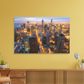Downtown Chicago Skyline bei Dämmerung Leinwanddruck (Insitu (Wohnzimmer))