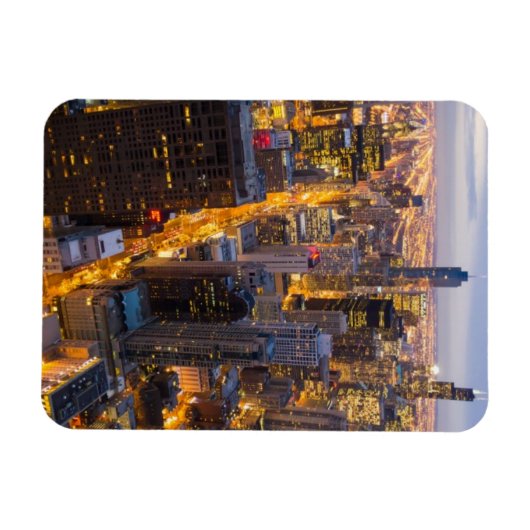 Downtown Chicago Skyline bei Dämmerung Magnet (Horizontal)
