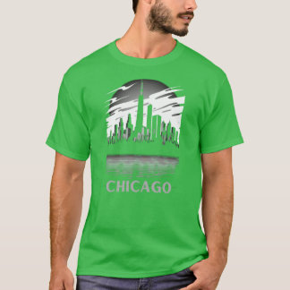 Downtown Chicago Skyline bei Nacht T-Shirt
