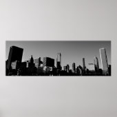Downtown Chicago Skyline Panorama Monochrome Poster (Vorne)