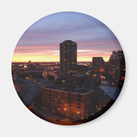Downtown Chicago Sunset Magnet (Vorne)