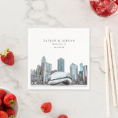 Downtown Chicago Wedding Paper Cocktail Napkin Serviette (Beispiel)