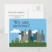 Downtown City Skyline Change Address Postcard Ankündigungspostkarte (Vorne/Hinten)