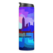 Downtown Cleveland Ohio Lakefront Skyline Thermosbecher (Nach rechts gedreht)