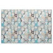 Downtown Crowd Faces Blue/Beige ID494 Stoff (Fat Quarter (45,7 x 55,9 cm))