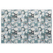 Downtown Crowd Faces Blue ID494 Stoff (Fat Quarter (45,7 x 55,9 cm))