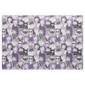 Downtown Crowd Faces Lila ID494 Stoff (Fat Quarter (45,7 x 55,9 cm))