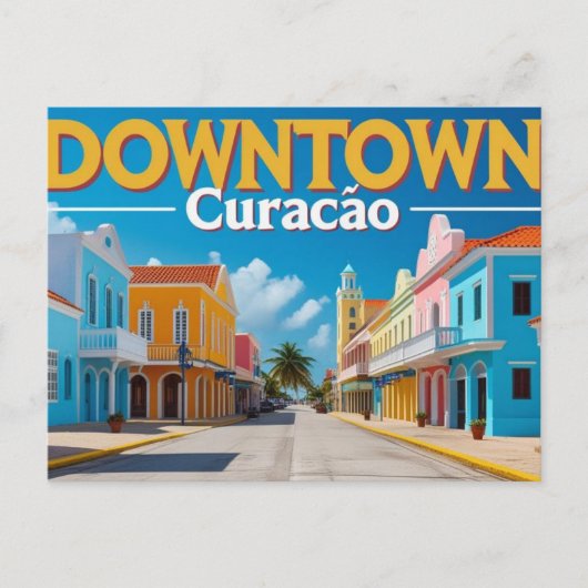 Downtown Curacao Feiertagspostkarte (Vorderseite)