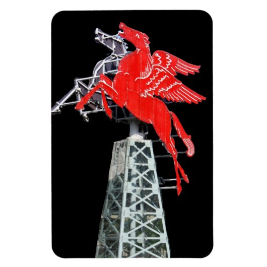 Downtown Dallas Pegasus Neon - Schild Magnet (Vertikal)
