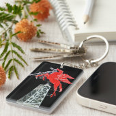 Downtown Dallas Pegasus Neon - Schild Schlüsselanhänger (Vorderseite rechts)