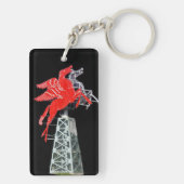 Downtown Dallas Pegasus Neon - Schild Schlüsselanhänger (Rückseite)