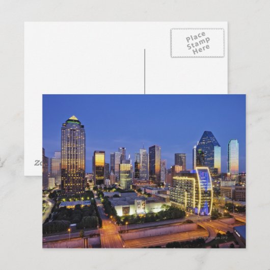 Downtown Dallas Skyline Postkarte (Vorne/Hinten)