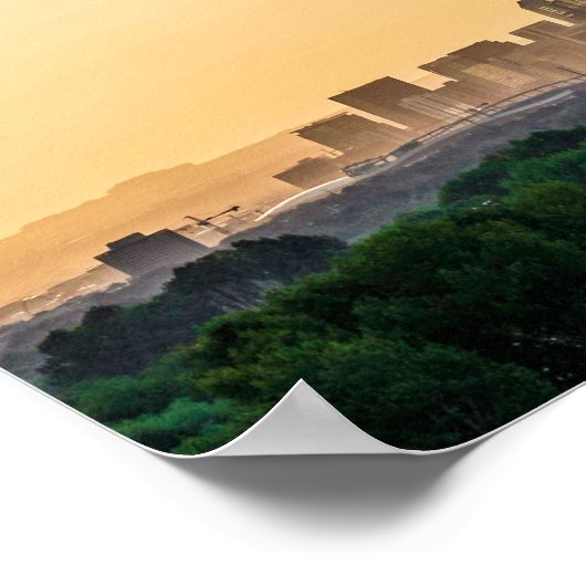 Downtown Denver // Sunset Skyline Poster (Ecke)