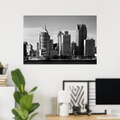 Downtown Detroit B/W Poster (Heimbüro)