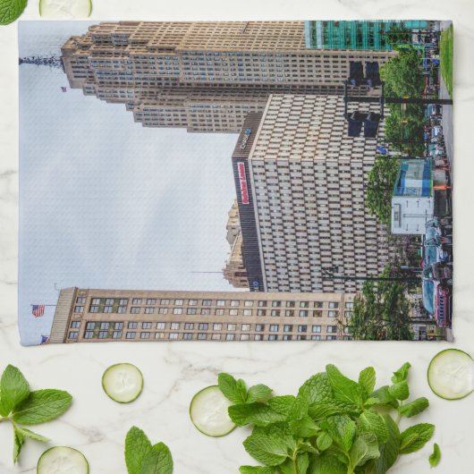 Downtown Detroit Geschirrtuch (Gefaltet)