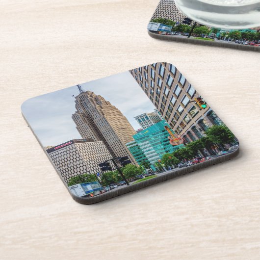 Downtown Detroit Getränkeuntersetzer (Linke Seite)