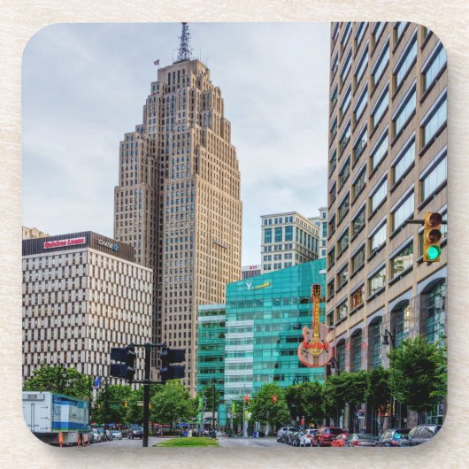 Downtown Detroit Getränkeuntersetzer (Vorderseite)