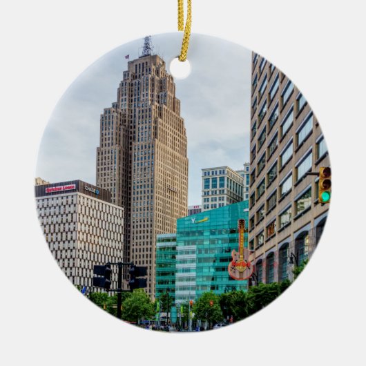 Downtown Detroit Keramik Ornament (Vorne)