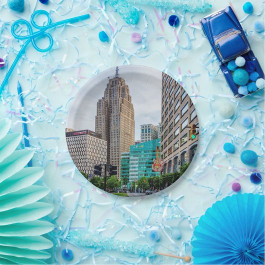Downtown Detroit Pappteller (Party)