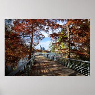 Downtown from LadyBird Lake Boardwalk - Austin Poster