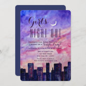 Downtown Girl's Night Out bei Sunset Einladung (Vorne/Hinten)
