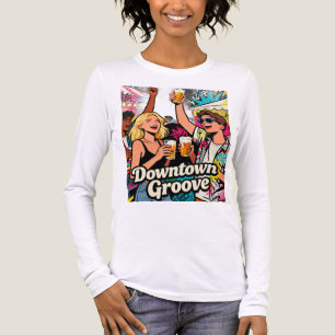 Downtown Groove Retro Party Vibes Langarm-T-Shirt Tri-Blend Shirt